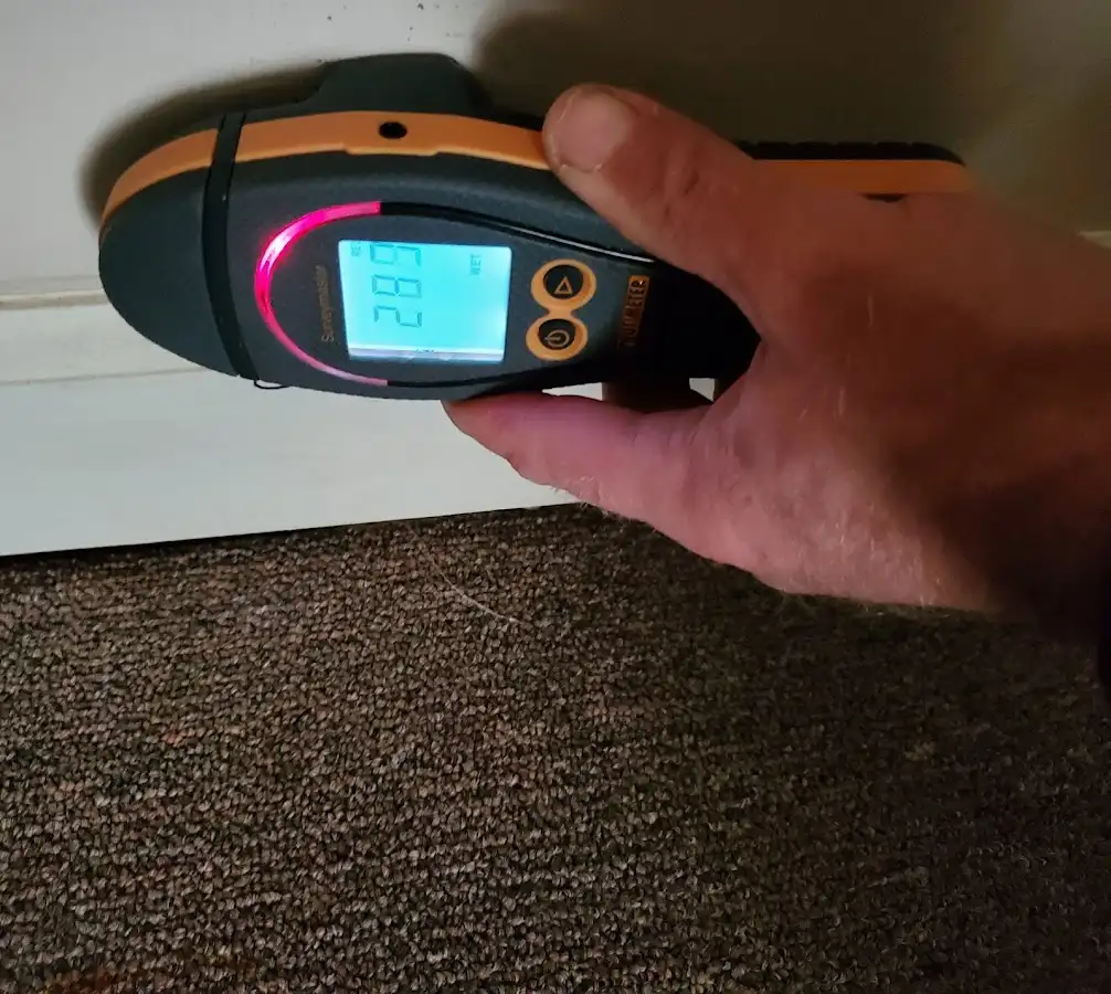 Moisture detection at baseboard during Mold Inspection & Testing in Greenwich